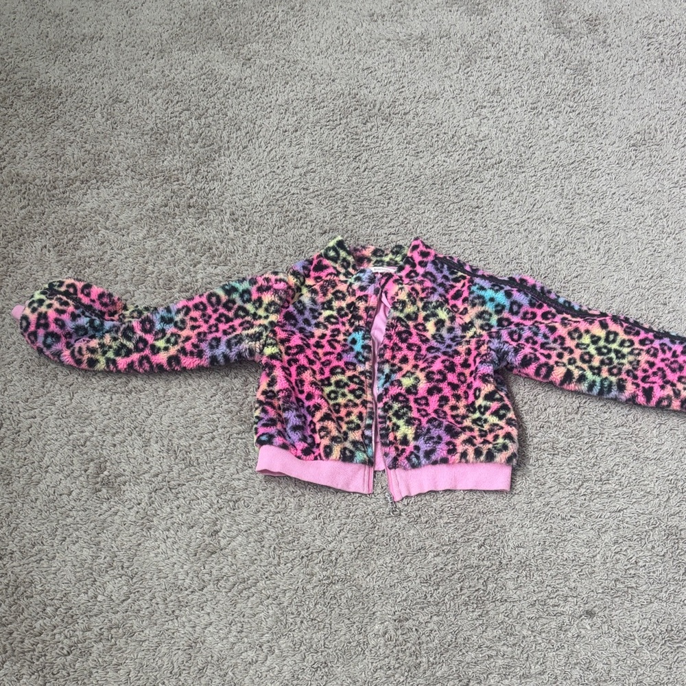 Vibrant Multicolor Leopard Print Jacket